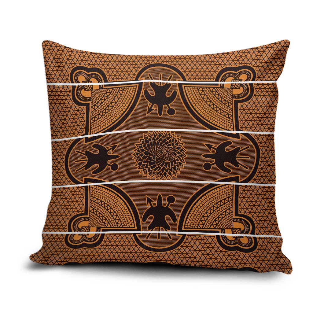 Lesotho Seanamarena Pillow Cover Basotho Traditional Blanket Style - Orange - Wonder Print Shop