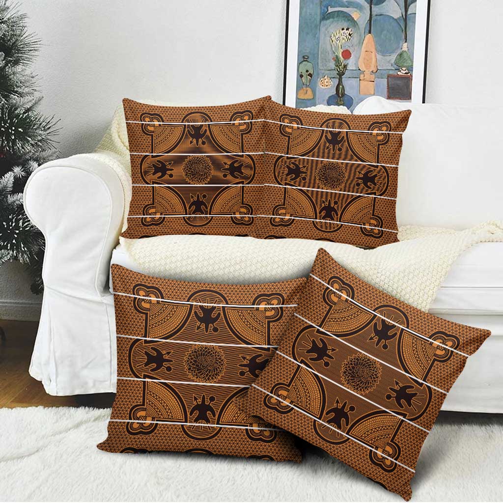 Lesotho Seanamarena Pillow Cover Basotho Traditional Blanket Style - Orange - Wonder Print Shop