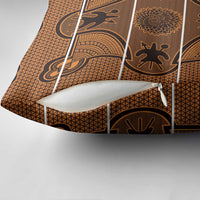 Lesotho Seanamarena Pillow Cover Basotho Traditional Blanket Style - Orange - Wonder Print Shop