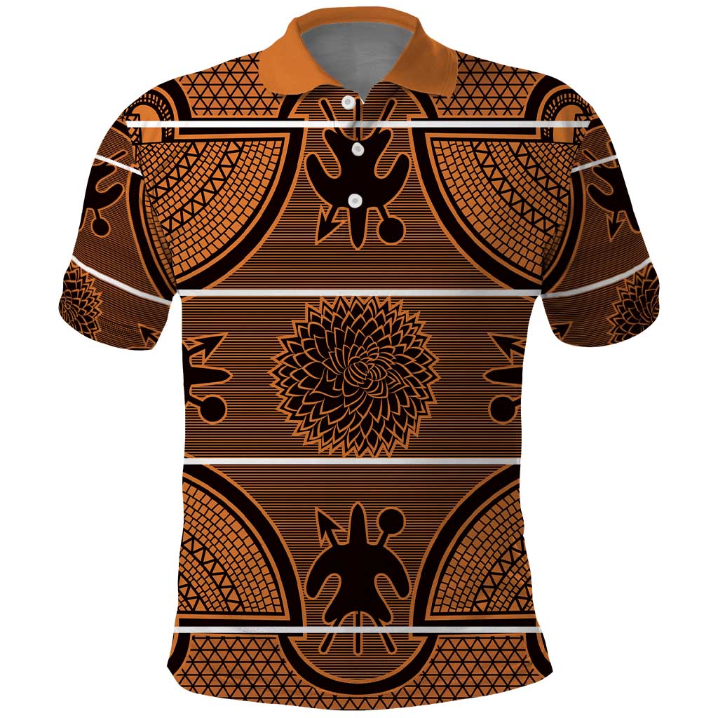 Lesotho Seanamarena Polo Shirt Basotho Traditional Blanket Style - Orange - Wonder Print Shop