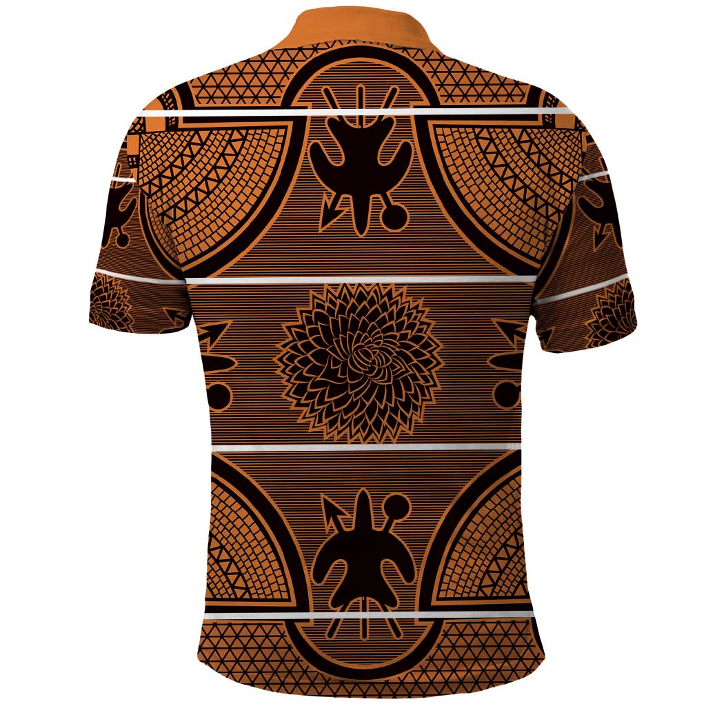 Lesotho Seanamarena Polo Shirt Basotho Traditional Blanket Style - Orange - Wonder Print Shop