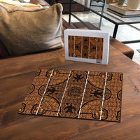 Lesotho Seanamarena Puzzle Basotho Traditional Blanket Style - Orange - Wonder Print Shop