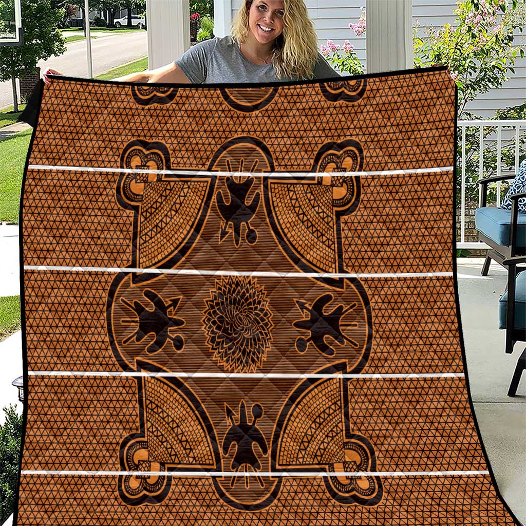 Lesotho Seanamarena Quilt Basotho Traditional Blanket Style - Orange - Wonder Print Shop