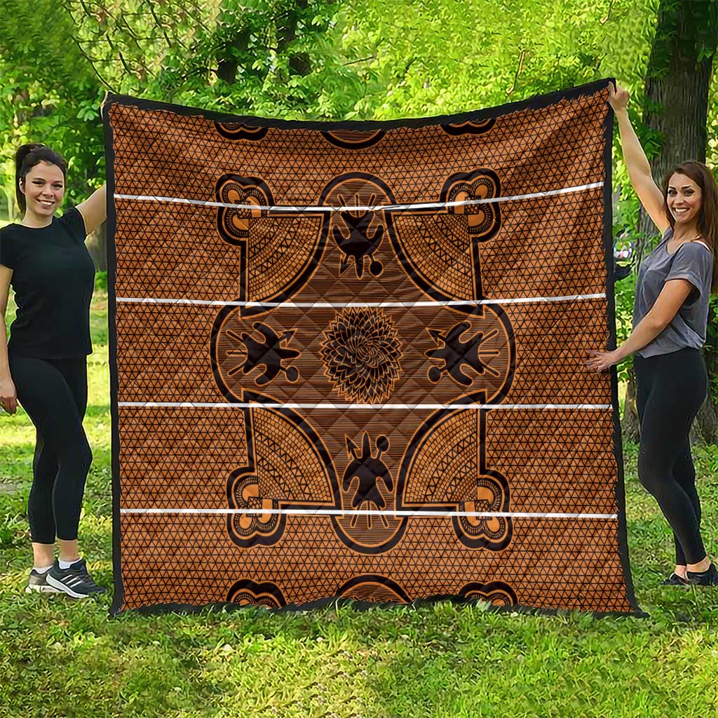 Lesotho Seanamarena Quilt Basotho Traditional Blanket Style - Orange - Wonder Print Shop