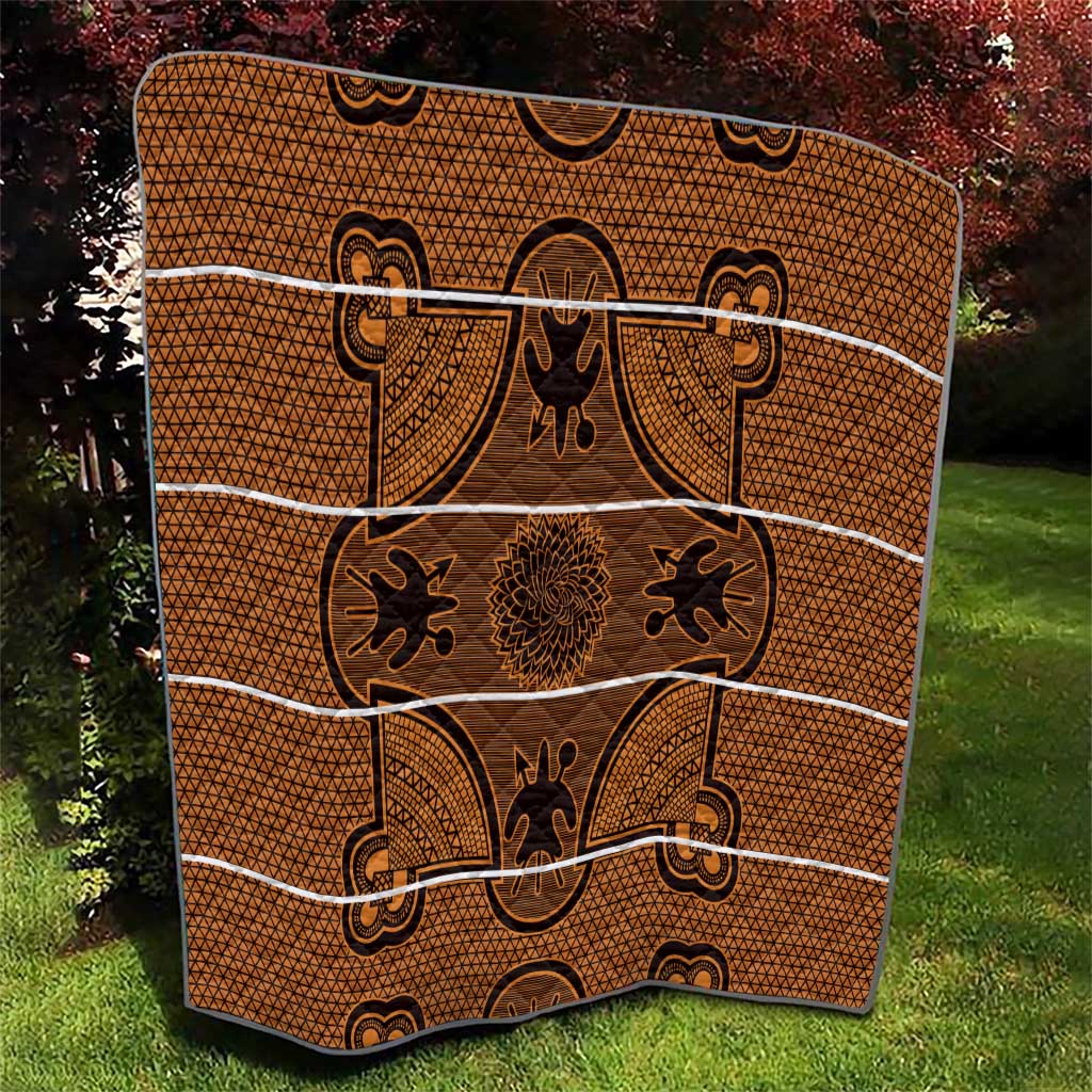 Lesotho Seanamarena Quilt Basotho Traditional Blanket Style - Orange - Wonder Print Shop