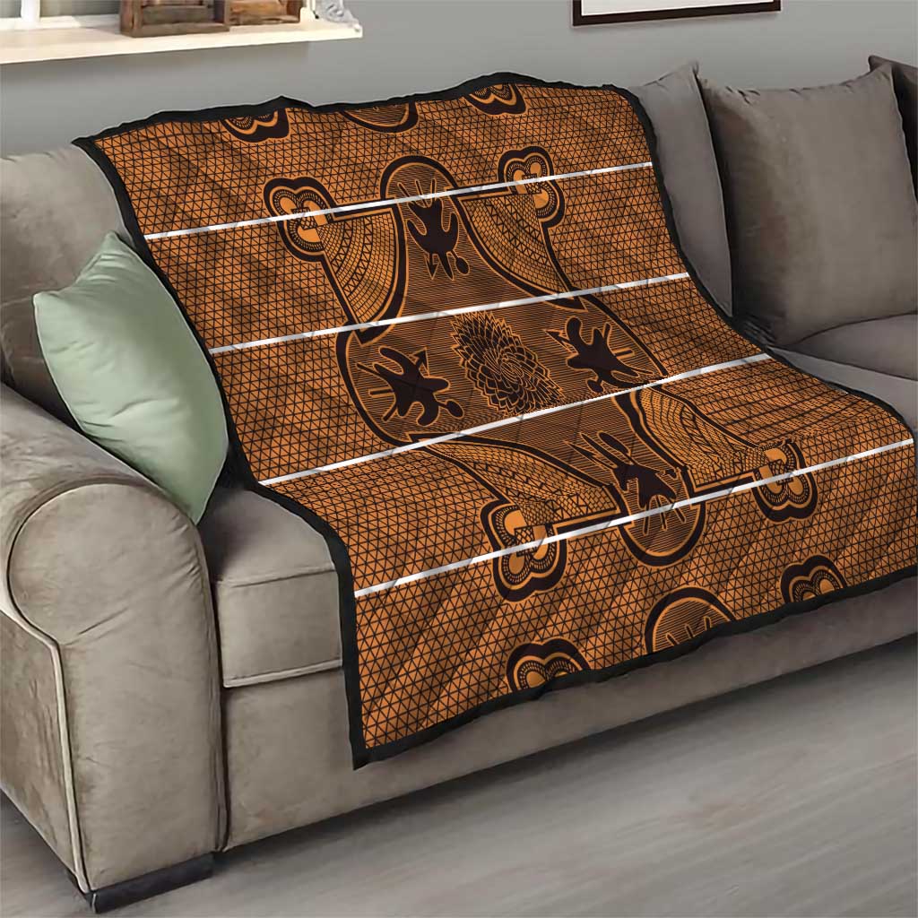 Lesotho Seanamarena Quilt Basotho Traditional Blanket Style - Orange - Wonder Print Shop