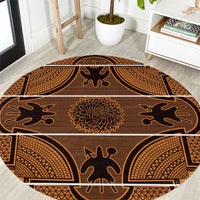 Lesotho Seanamarena Round Carpet Basotho Traditional Blanket Style - Orange - Wonder Print Shop