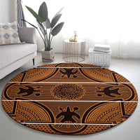 Lesotho Seanamarena Round Carpet Basotho Traditional Blanket Style - Orange - Wonder Print Shop