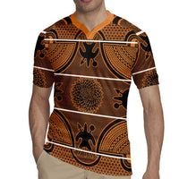 Lesotho Seanamarena Rugby Jersey Basotho Traditional Blanket Style - Orange - Wonder Print Shop