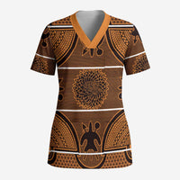 Lesotho Seanamarena Scrub Top Basotho Traditional Blanket Style - Orange - Wonder Print Shop