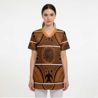 Lesotho Seanamarena Scrub Top Basotho Traditional Blanket Style - Orange - Wonder Print Shop