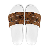 Lesotho Seanamarena Slide Sandals Basotho Traditional Blanket Style - Orange - Wonder Print Shop