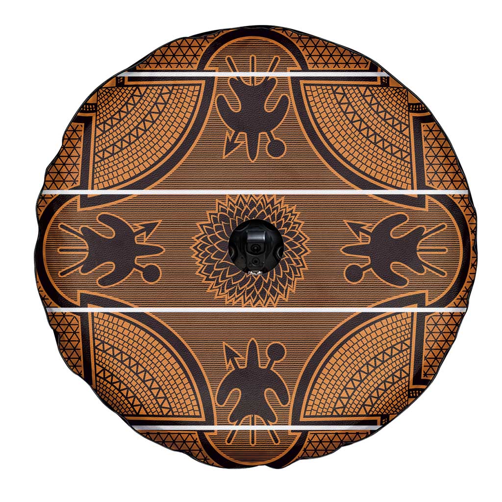 Lesotho Seanamarena Spare Tire Cover Basotho Traditional Blanket Style - Orange - Wonder Print Shop