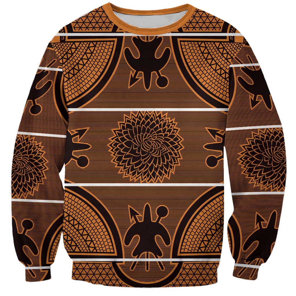 Lesotho Seanamarena Sweatshirt Basotho Traditional Blanket Style - Orange - Wonder Print Shop