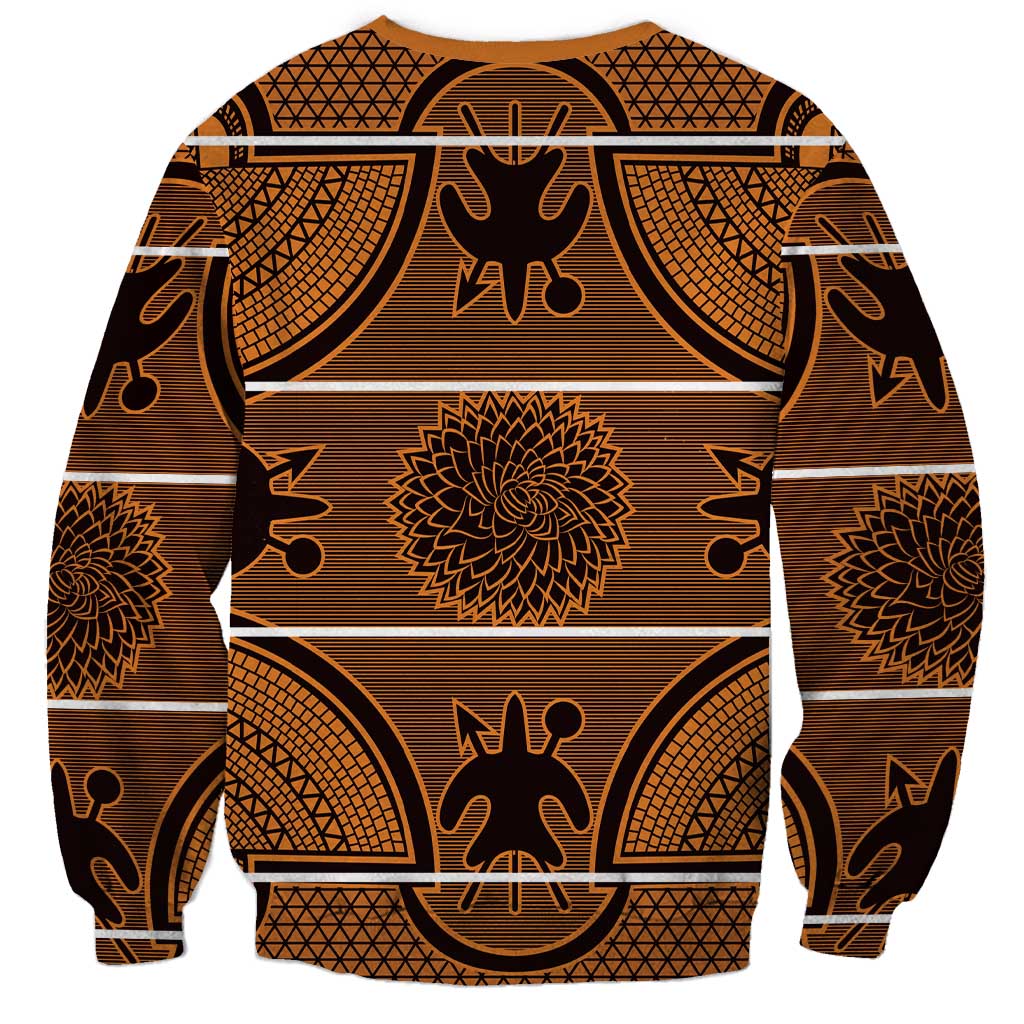 Lesotho Seanamarena Sweatshirt Basotho Traditional Blanket Style - Orange - Wonder Print Shop