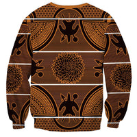 Lesotho Seanamarena Sweatshirt Basotho Traditional Blanket Style - Orange - Wonder Print Shop