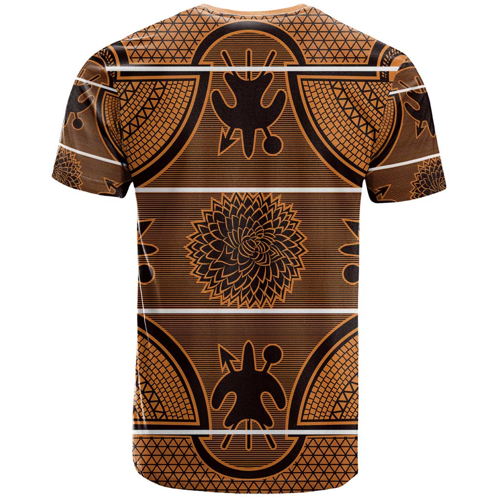 Lesotho Seanamarena T Shirt Basotho Traditional Blanket Style - Orange - Wonder Print Shop