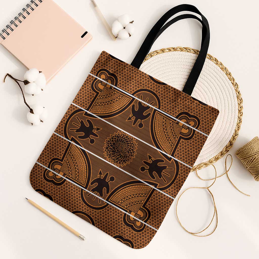 Lesotho Seanamarena Tote Bag Basotho Traditional Blanket Style - Orange - Wonder Print Shop