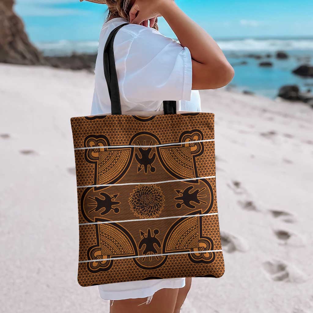 Lesotho Seanamarena Tote Bag Basotho Traditional Blanket Style - Orange - Wonder Print Shop