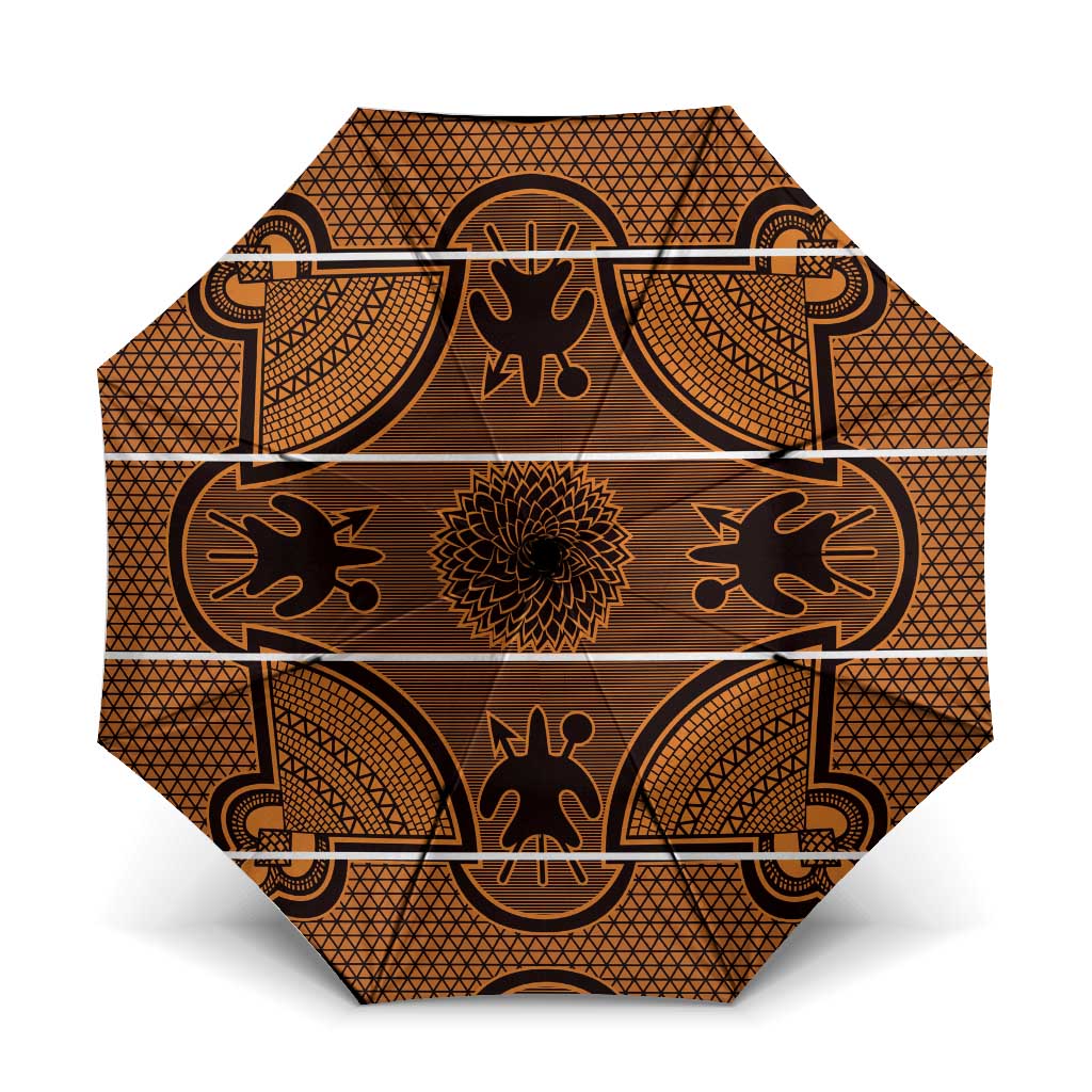 Lesotho Seanamarena Umbrella Basotho Traditional Blanket Style - Orange - Wonder Print Shop