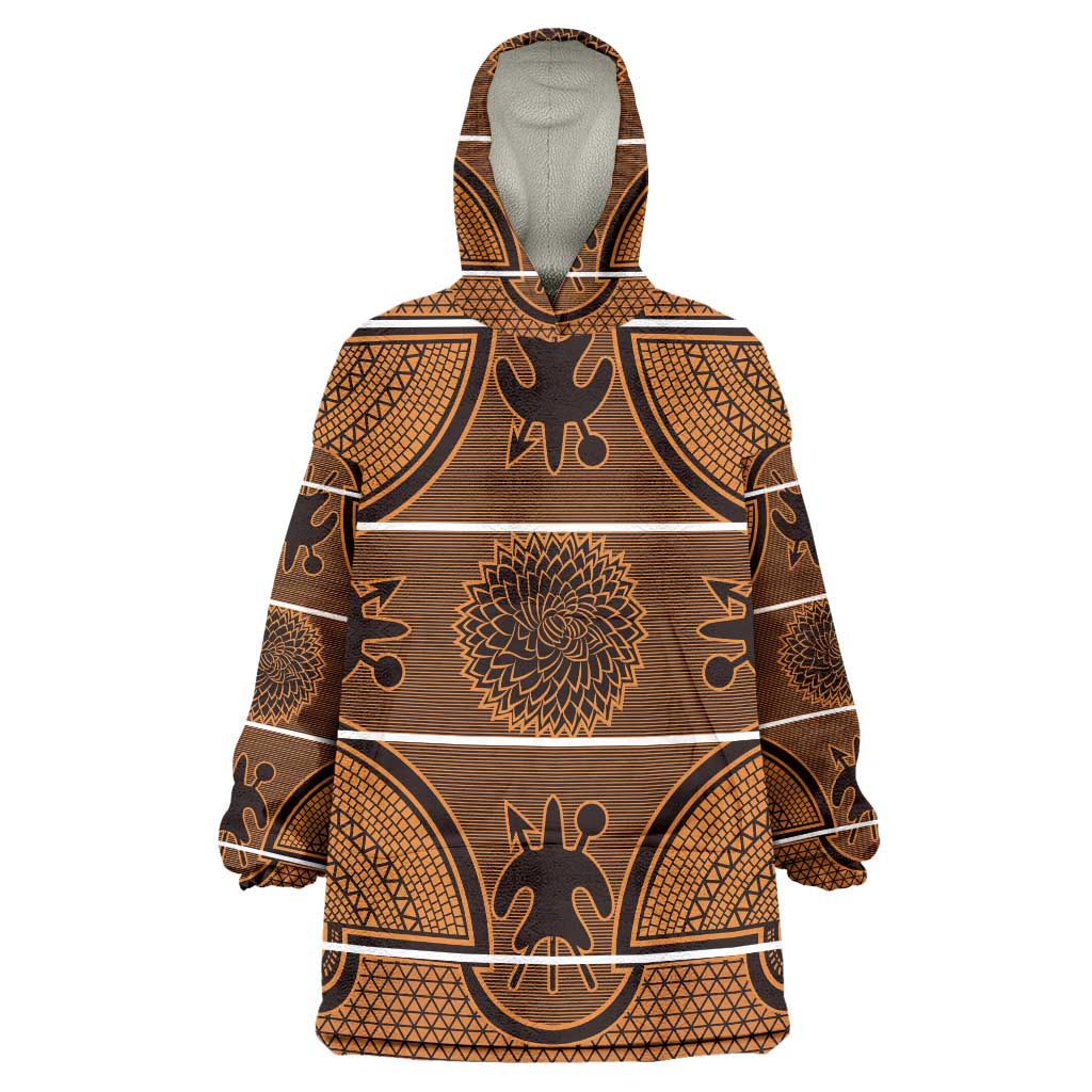 Lesotho Seanamarena Wearable Blanket Hoodie Basotho Traditional Blanket Style - Orange - Wonder Print Shop