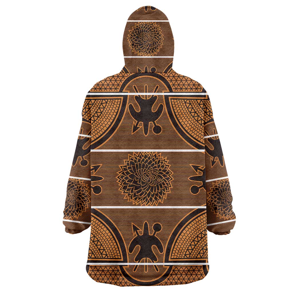 Lesotho Seanamarena Wearable Blanket Hoodie Basotho Traditional Blanket Style - Orange - Wonder Print Shop