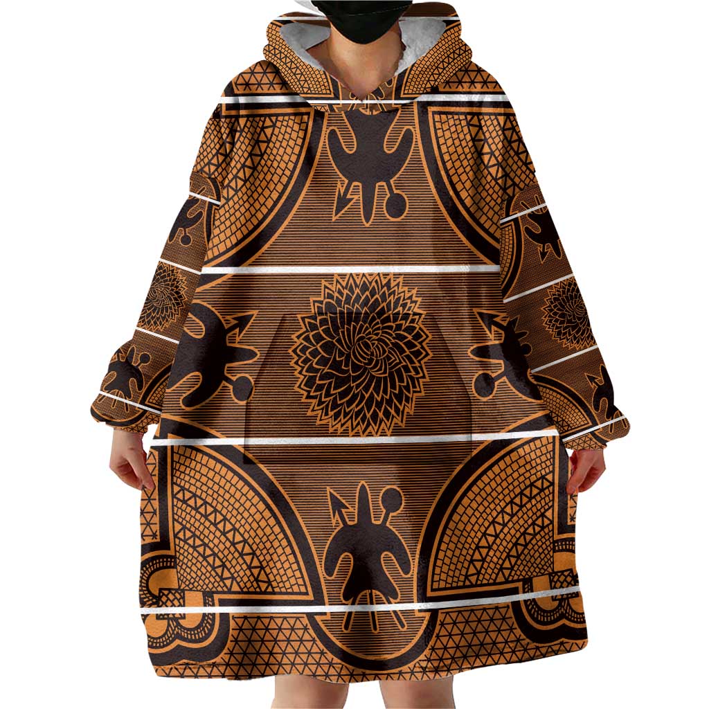 Lesotho Seanamarena Wearable Blanket Hoodie Basotho Traditional Blanket Style - Orange - Wonder Print Shop