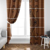 Lesotho Seanamarena Window Curtain Basotho Traditional Blanket Style - Orange - Wonder Print Shop