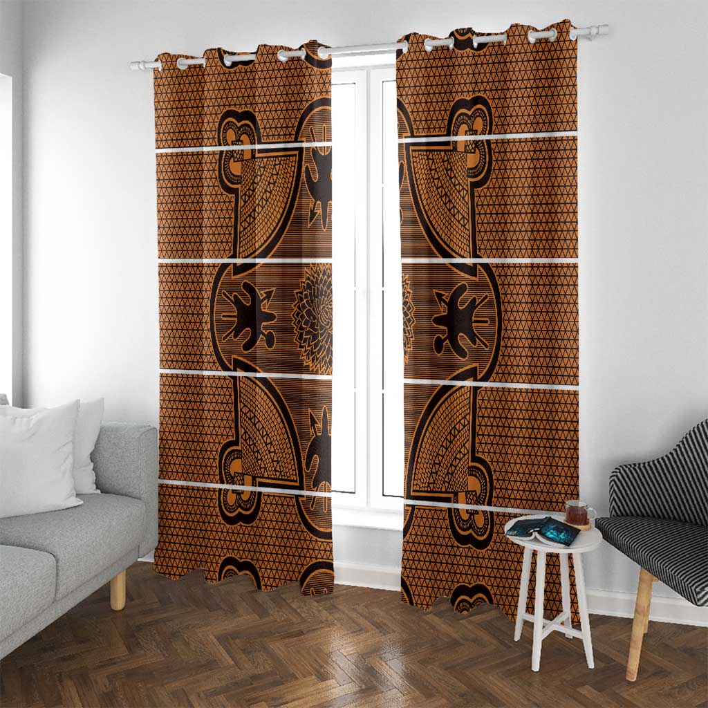 Lesotho Seanamarena Window Curtain Basotho Traditional Blanket Style - Orange - Wonder Print Shop