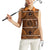 Lesotho Seanamarena Women Sleeveless Polo Shirt Basotho Traditional Blanket Style - Orange - Wonder Print Shop