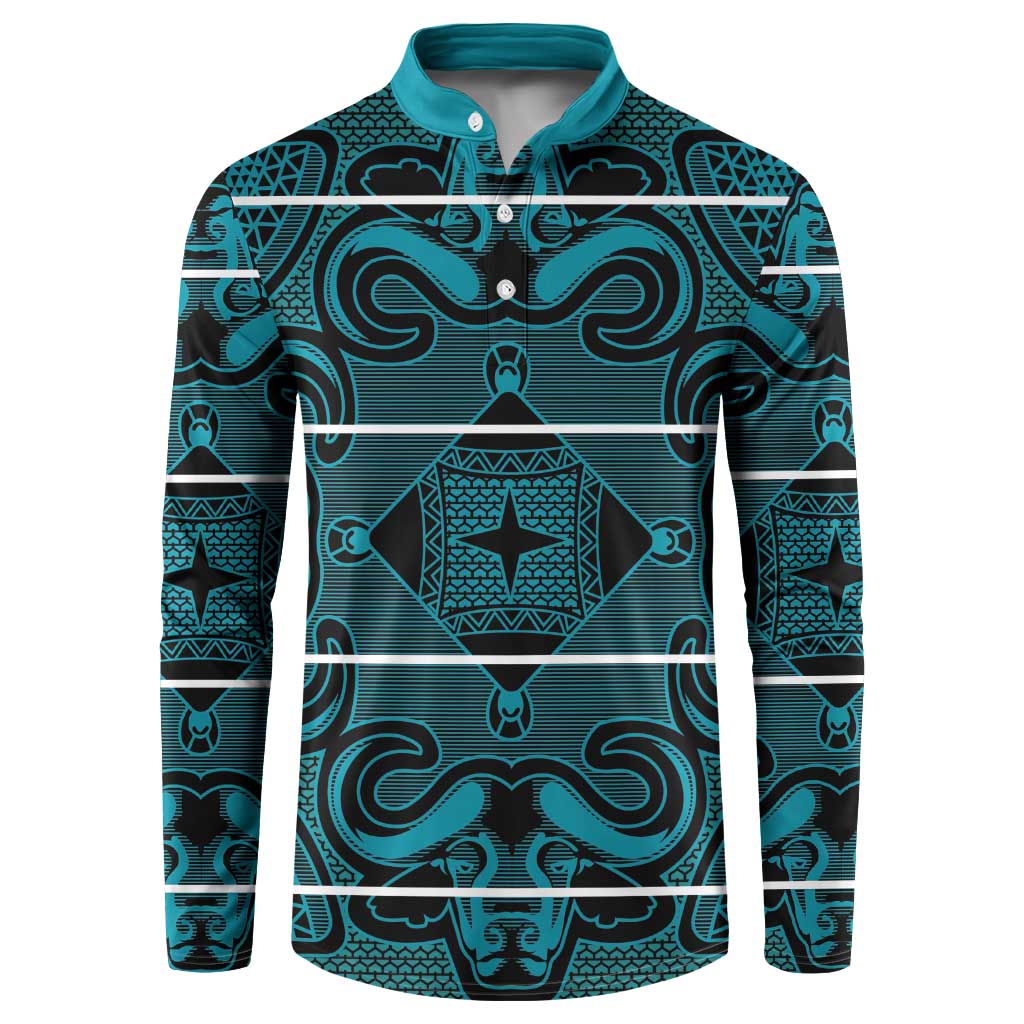 Lesotho Seanamarena - Motlatsi Button Sweatshirt Basotho Traditional Blanket Style - Lesotho Breeze - Wonder Print Shop