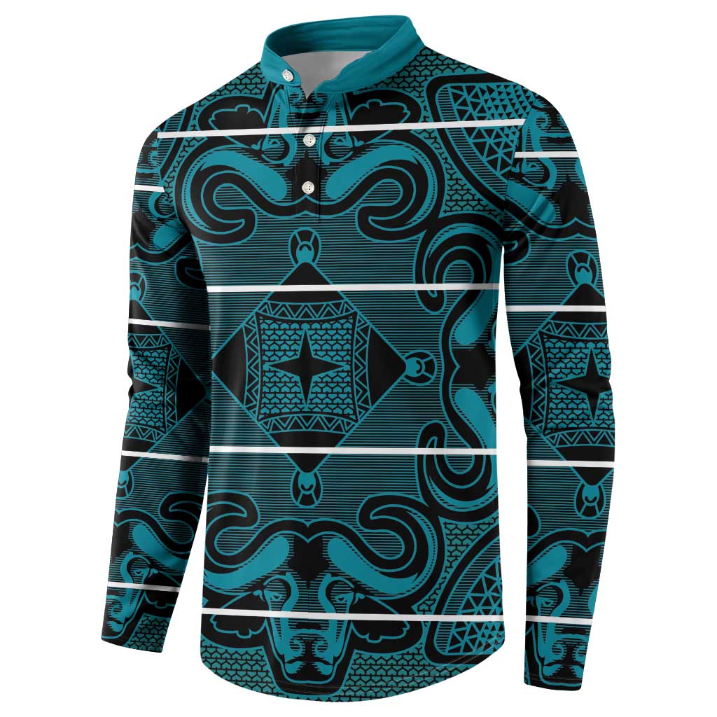 Lesotho Seanamarena - Motlatsi Button Sweatshirt Basotho Traditional Blanket Style - Lesotho Breeze - Wonder Print Shop