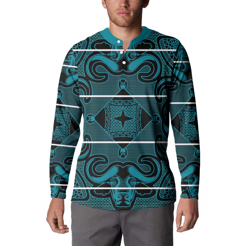 Lesotho Seanamarena - Motlatsi Button Sweatshirt Basotho Traditional Blanket Style - Lesotho Breeze - Wonder Print Shop