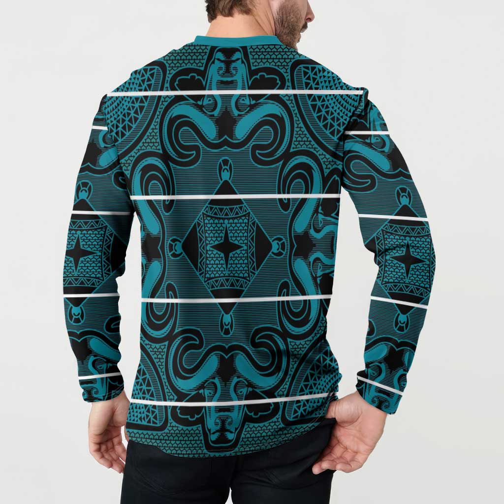 Lesotho Seanamarena - Motlatsi Button Sweatshirt Basotho Traditional Blanket Style - Lesotho Breeze - Wonder Print Shop