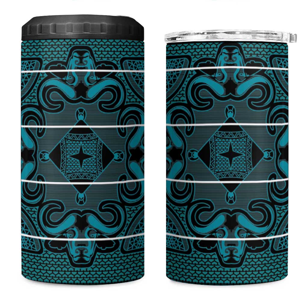 Lesotho Seanamarena - Motlatsi 4 in 1 Can Cooler Tumbler Basotho Traditional Blanket Style - Lesotho Breeze - Wonder Print Shop