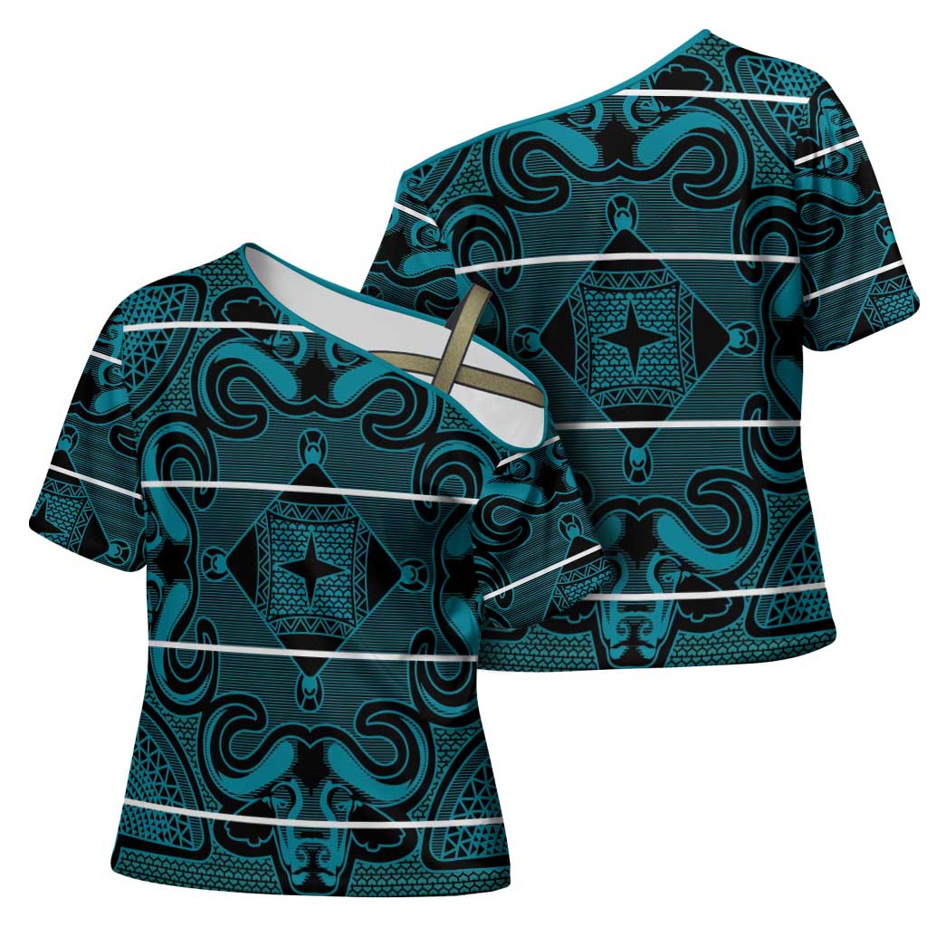 Lesotho Seanamarena - Motlatsi Cross Shoulder Shirt Basotho Traditional Blanket Style - Lesotho Breeze - Wonder Print Shop