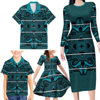 Lesotho Seanamarena - Motlatsi Family Matching Long Sleeve Bodycon Dress and Hawaiian Shirt Basotho Traditional Blanket Style - Lesotho Breeze - Wonder Print Shop