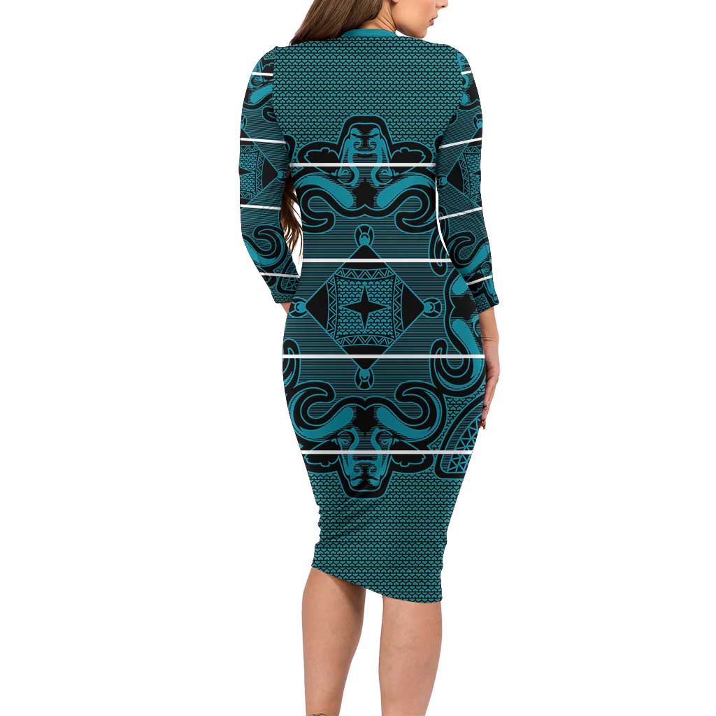 Lesotho Seanamarena - Motlatsi Family Matching Long Sleeve Bodycon Dress and Hawaiian Shirt Basotho Traditional Blanket Style - Lesotho Breeze - Wonder Print Shop