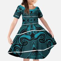 Lesotho Seanamarena - Motlatsi Family Matching Off The Shoulder Long Sleeve Dress and Hawaiian Shirt Basotho Traditional Blanket Style - Lesotho Breeze - Wonder Print Shop