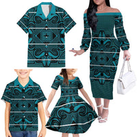 Lesotho Seanamarena - Motlatsi Family Matching Off The Shoulder Long Sleeve Dress and Hawaiian Shirt Basotho Traditional Blanket Style - Lesotho Breeze - Wonder Print Shop