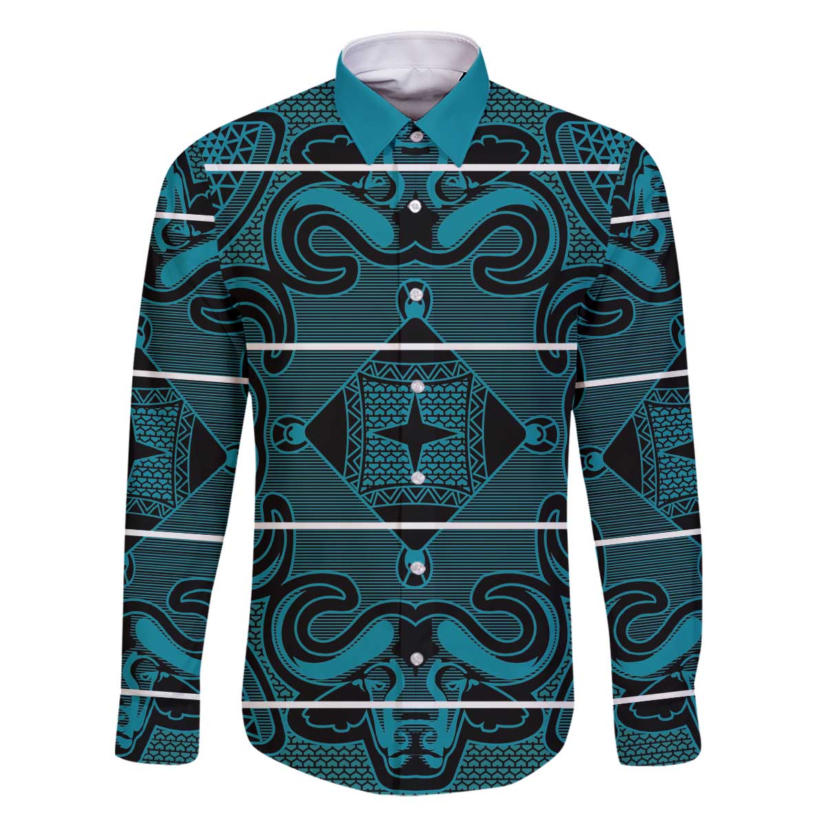 Lesotho Seanamarena - Motlatsi Family Matching Off The Shoulder Long Sleeve Dress and Hawaiian Shirt Basotho Traditional Blanket Style - Lesotho Breeze - Wonder Print Shop