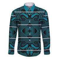 Lesotho Seanamarena - Motlatsi Family Matching Off The Shoulder Long Sleeve Dress and Hawaiian Shirt Basotho Traditional Blanket Style - Lesotho Breeze - Wonder Print Shop