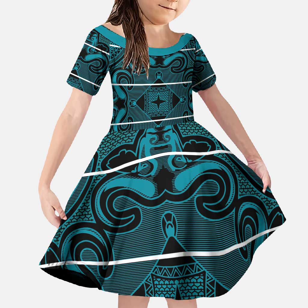 Lesotho Seanamarena - Motlatsi Family Matching Off Shoulder Maxi Dress and Hawaiian Shirt Basotho Traditional Blanket Style - Lesotho Breeze - Wonder Print Shop