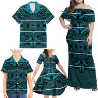 Lesotho Seanamarena - Motlatsi Family Matching Off Shoulder Maxi Dress and Hawaiian Shirt Basotho Traditional Blanket Style - Lesotho Breeze - Wonder Print Shop