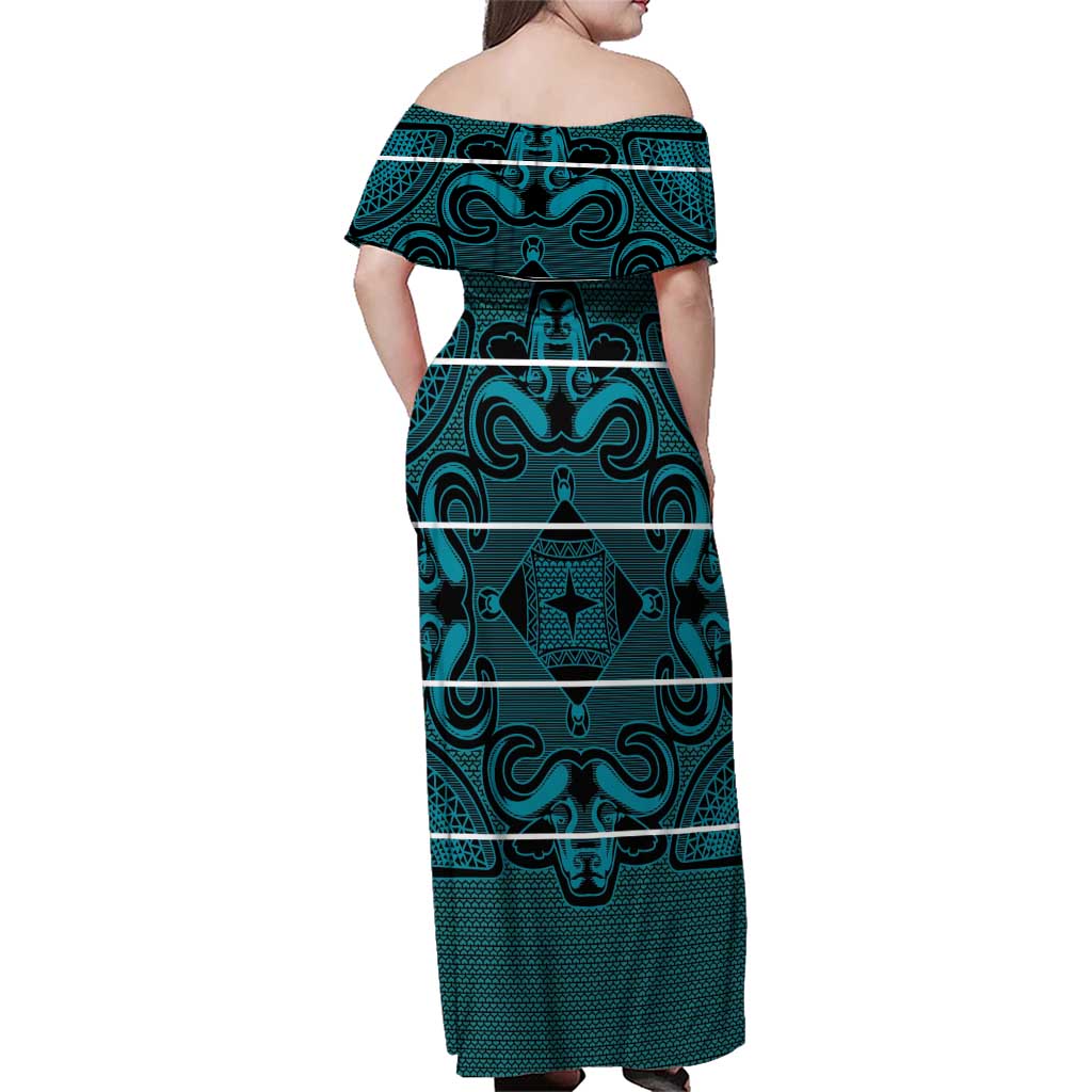 Lesotho Seanamarena - Motlatsi Family Matching Off Shoulder Maxi Dress and Hawaiian Shirt Basotho Traditional Blanket Style - Lesotho Breeze - Wonder Print Shop