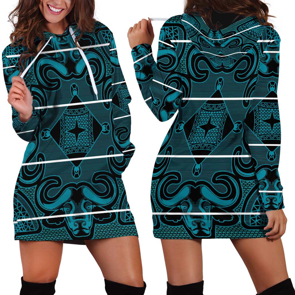 Lesotho Seanamarena - Motlatsi Hoodie Dress Basotho Traditional Blanket Style - Lesotho Breeze - Wonder Print Shop