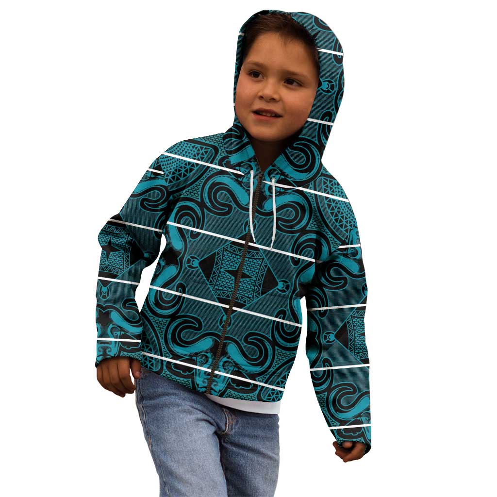 Lesotho Seanamarena - Motlatsi Kid Hoodie Basotho Traditional Blanket Style - Lesotho Breeze - Wonder Print Shop