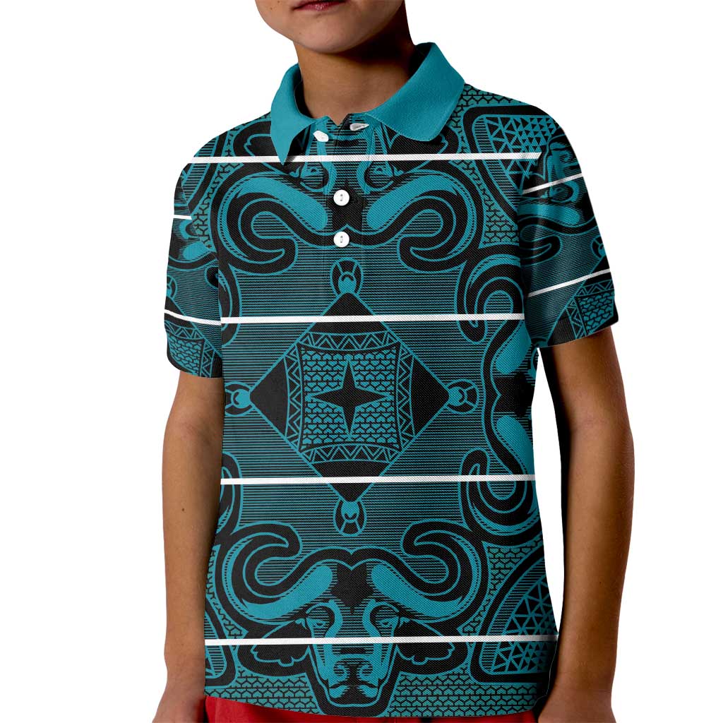 Lesotho Seanamarena - Motlatsi Kid Polo Shirt Basotho Traditional Blanket Style - Lesotho Breeze - Wonder Print Shop