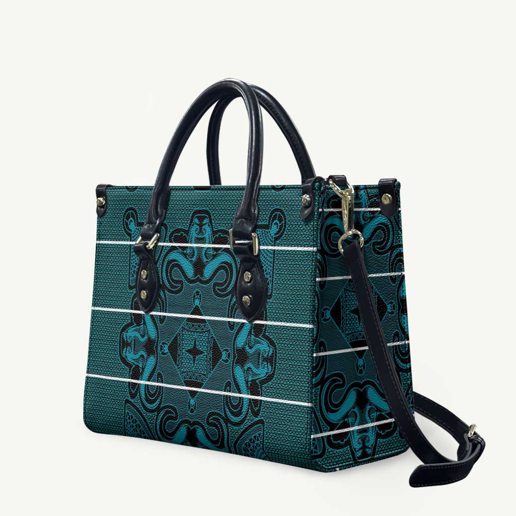 Lesotho Seanamarena - Motlatsi Leather Bag Basotho Traditional Blanket Style - Lesotho Breeze - Wonder Print Shop