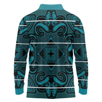 Lesotho Seanamarena - Motlatsi Long Sleeve Polo Shirt Basotho Traditional Blanket Style - Lesotho Breeze - Wonder Print Shop